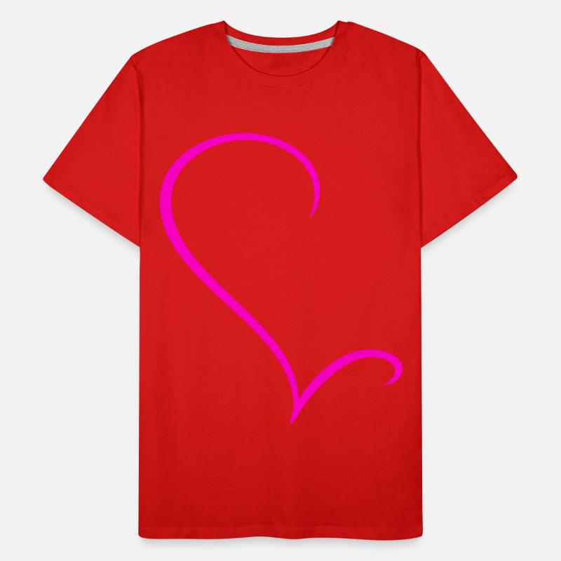 Half Pink Heart Men's Premium Organic T-Shirt