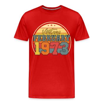 February 1973 Vintage Gift - Men's Premium Organic T-Shirt - red - Front - Damien (186cm)