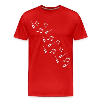 Musiknoten Noten - Männer Premium Bio T-Shirt - Rot - Vorne - Damien (186cm)