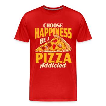 Feinschmecker Foodie Pizza Geschenk - Männer Premium Bio T-Shirt - Rot - Vorne - Damien (186cm)