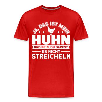Huhn Hühnerzüchter Hühner Geschenk - Männer Premium Bio T-Shirt - Rot - Vorne - Damien (186cm)