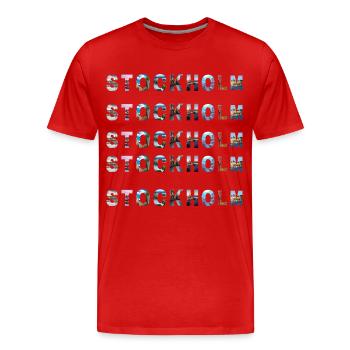 Stockholm - T-shirt bio Premium Homme - rouge - Devant - Damien (186cm)