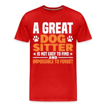 Dog Walker Sitter Business Dog Sitter - Men's Premium Organic T-Shirt - red - Front - Damien (186cm)