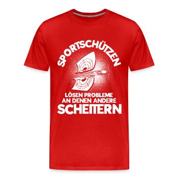 Schützenverein Probleme Sportschütze Sportschießen - Männer Premium Bio T-Shirt - Rot - Vorne - Damien (186cm)