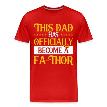 Fa-Thor Father Papa Dad - Men's Premium Organic T-Shirt - red - Front - Damien (186cm)