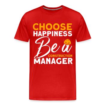 Glück Contremaître Directeur de construction Projet de construction - T-shirt bio Premium Homme - rouge - Devant - Damien (186cm)