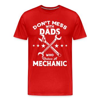 Mach keinen Mist Vater Mechaniker Vater Familie - Männer Premium Bio T-Shirt - Rot - Vorne - Damien (186cm)