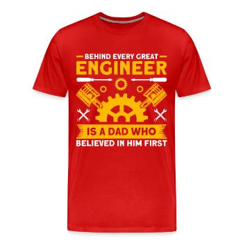 Papa Father Engineer Father Family - Men's Premium Organic T-Shirt - red - Front - Damien (186cm)