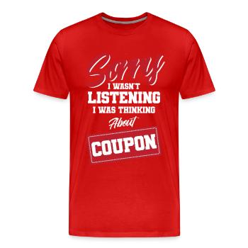 Coupon Shopper Discount Couponer Vente à prix réduit - T-shirt bio Premium Homme - rouge - Devant - Damien (186cm)