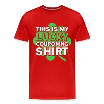 Coupon Shopper Discount Couponer Discount Sale - Men's Premium Organic T-Shirt - red - Front - Damien (186cm)