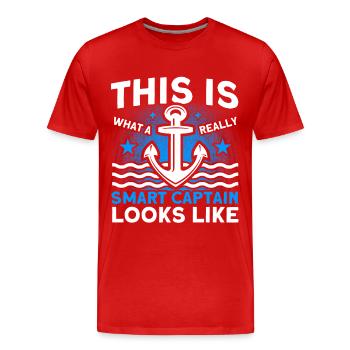 Boat Lovers Boat Captain Captains - Men's Premium Organic T-Shirt - red - Front - Damien (186cm)