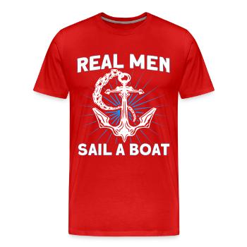 Boat Lovers Boat Captain Captains - Men's Premium Organic T-Shirt - red - Front - Damien (186cm)
