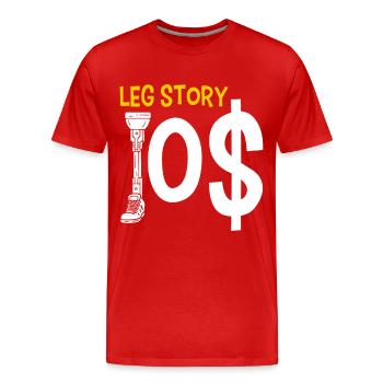 Handicap Amputee Amputation Prosthetic Leg - Men's Premium Organic T-Shirt - red - Front - Damien (186cm)