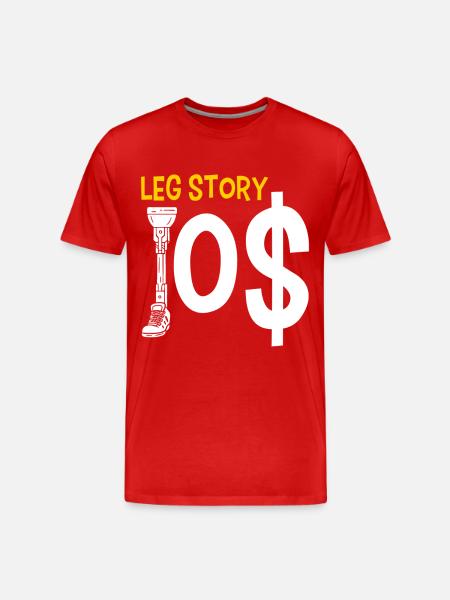 Handicap Amputee Amputation Prosthetic Leg - Men's Premium Organic T-Shirt - red