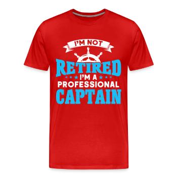 Capitaines de bateau à la retraite - T-shirt bio Premium Homme - rouge - Devant - Damien (186cm)