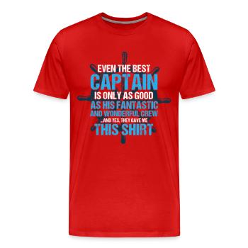 Besatzung Boot Kapitän Kapitäne - Männer Premium Bio T-Shirt - Rot - Vorne - Damien (186cm)