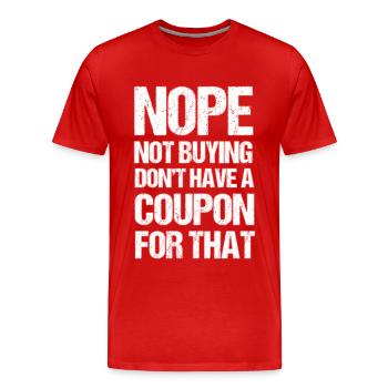 Coupon Shopper Discount Couponer Vente à prix réduit - T-shirt bio Premium Homme - rouge - Devant - Damien (186cm)