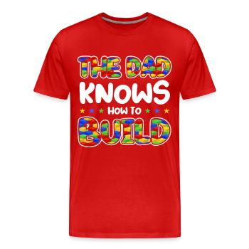 Module de serrage Papa - T-shirt bio Premium Homme - rouge - Devant - Damien (186cm)
