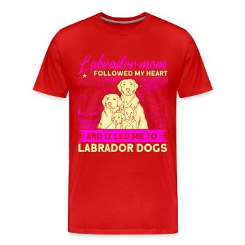 Animal de compagnie Labrador Mama Dog Labrador - T-shirt bio Premium Homme - rouge - Devant - Damien (186cm)