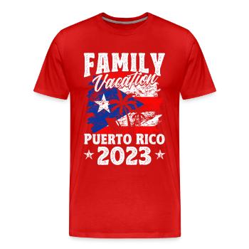 Family Vacation Puerto Rico 2023 Puerto Rico - Men's Premium Organic T-Shirt - red - Front - Damien (186cm)
