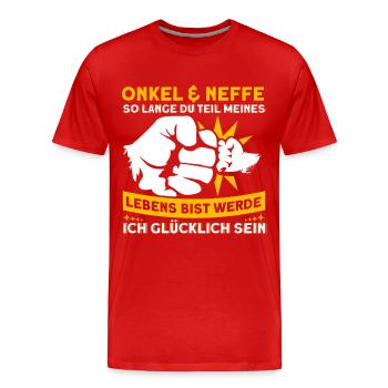 Onkel & Neffe Teil Meines Lebens Onkel - Männer Premium Bio T-Shirt - Rot - Vorne - Damien (186cm)