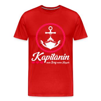 Kapitänin Mein Schiff Meine Regeln Bootsbesitzer - Männer Premium Bio T-Shirt - Rot - Vorne - Damien (186cm)