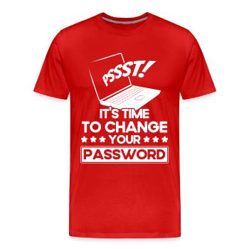 Es ist Zeit, Ihr Passwort zu ändern Tech Support - Männer Premium Bio T-Shirt - Rot - Vorne - Damien (186cm)