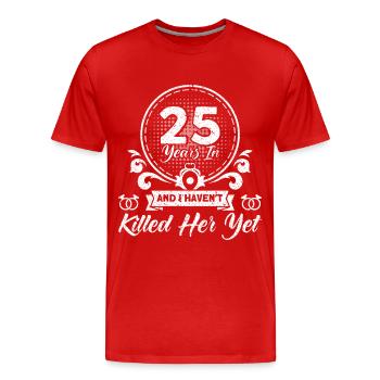 25th Wedding Anniversary Couple Design 25 Years of Marriage - Men's Premium Organic T-Shirt - red - Front - Damien (186cm)