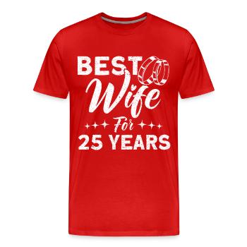 25th Wedding Anniversary Couple Design 25 Years of Marriage - Men's Premium Organic T-Shirt - red - Front - Damien (186cm)