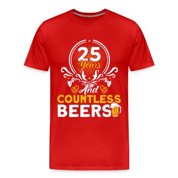 25th Wedding Anniversary Couple Design 25 Years of Marriage - Men's Premium Organic T-Shirt - red - Front - Damien (186cm)