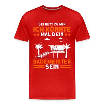Lifeguard Swimming Pool Lifeguard Lifeguard Lifeguard - Men's Premium Organic T-Shirt - red - Front - Damien (186cm)