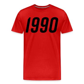 1990 Year of birth Gift - Men's Premium Organic T-Shirt - red - Front - Damien (186cm)