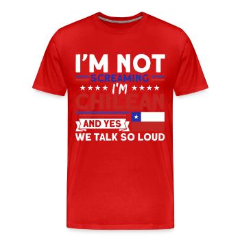 We talk so loud Chile souvenir - Men's Premium Organic T-Shirt - red - Front - Damien (186cm)