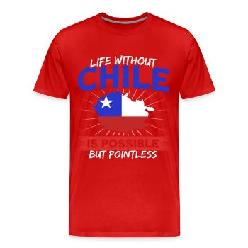 Life without Chile Chile Souvenir - Men's Premium Organic T-Shirt - red - Front - Damien (186cm)