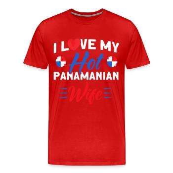 Hot Panamanian Wife Panama Souvenir - T-shirt bio Premium Homme - rouge - Devant - Damien (186cm)