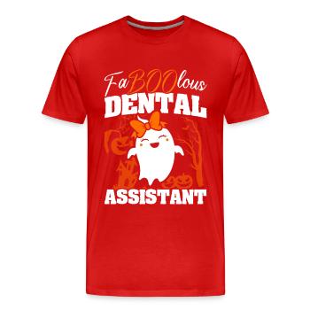 Dentiste Costume d’Halloween Assistant dentaire - T-shirt bio Premium Homme - rouge - Devant - Damien (186cm)