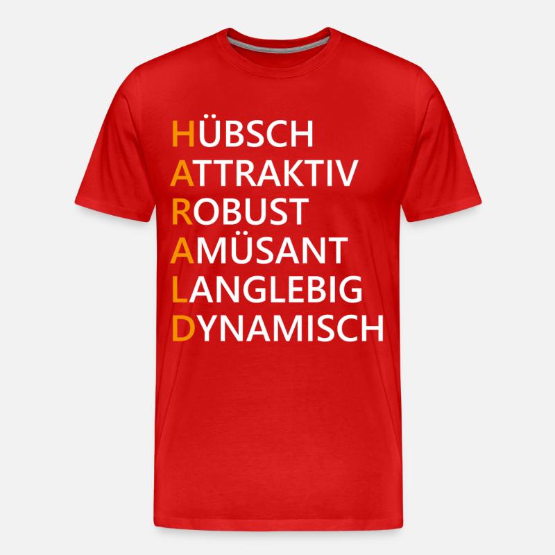 Harald Name Geschenk - Männer Premium Bio T-Shirt - Rot