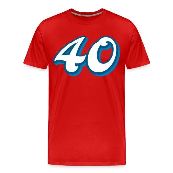40 ans d’anniversaire Félicitations - T-shirt bio Premium Homme - rouge - Devant - Damien (186cm)