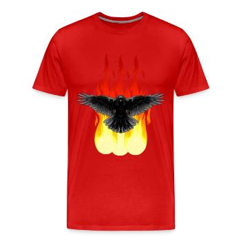 Feu de Corbeau Rituel spirituel occulte Satan Horreur - T-shirt bio Premium Homme - rouge - Devant - Damien (186cm)