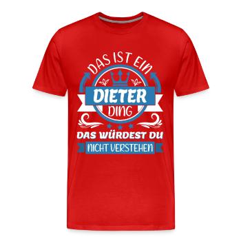 Dieter Name Vorname Namenstag Namensgeschenk - Männer Premium Bio T-Shirt - Rot - Vorne - Damien (186cm)