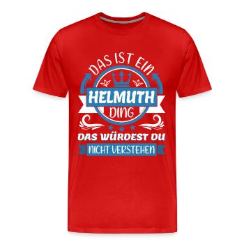 Helmuth Name Vorname Namenstag Namensgeschenk - Männer Premium Bio T-Shirt - Rot - Vorne - Damien (186cm)