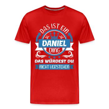 Daniel Name Vorname Namenstag Namensgeschenk - Männer Premium Bio T-Shirt - Rot - Vorne - Damien (186cm)