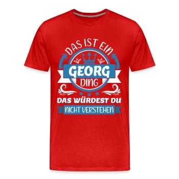 Georg Name Vorname Namenstag Namensgeschenk - Männer Premium Bio T-Shirt - Rot - Vorne - Damien (186cm)