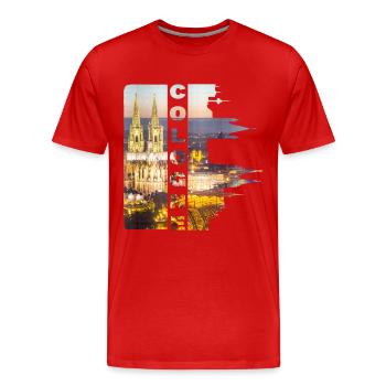 Cologne Cologne Allemagne Ville Skyline Cathédrale de Cologne - T-shirt bio Premium Homme - rouge - Devant - Damien (186cm)