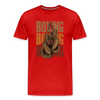 Boxing Handschuhe Retro - Männer Premium Bio T-Shirt - Rot - Vorne - Damien (186cm)
