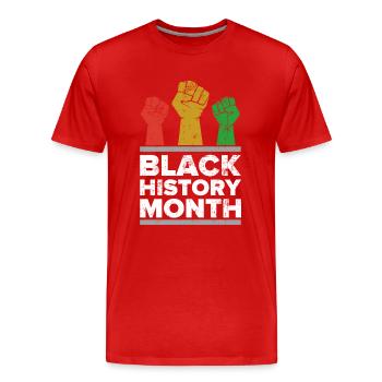 Black History Month - Männer Premium Bio T-Shirt - Rot - Vorne - Damien (186cm)