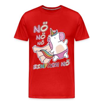 Noe Einhorn Superheld lustiger Spruch - Männer Premium Bio T-Shirt - Rot - Vorne - Damien (186cm)