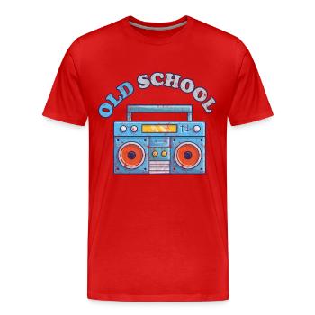 Old School Vintage - Men's Premium Organic T-Shirt - red - Front - Damien (186cm)
