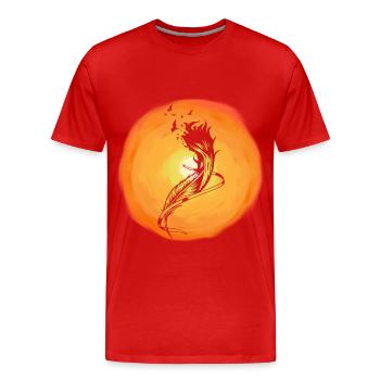 Sonnenschein Wildvögel Vogelschwarm Vögel Sonne - Männer Premium Bio T-Shirt - Rot - Vorne - Damien (186cm)