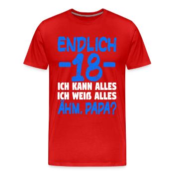 18 Endlich 18. Geburtstag Geschenk 18. - Männer Premium Bio T-Shirt - Rot - Vorne - Damien (186cm)